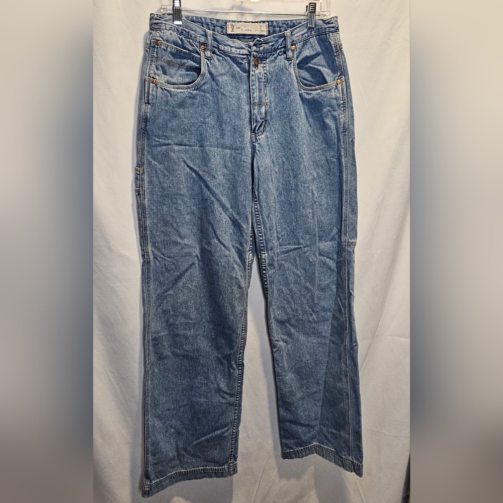 GX Vintage 90s Y2K Know Who You Are Jeans 30x30 Carpenter Baggy Wide Leg Jeans - Picture 2 of 15